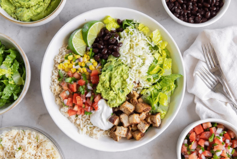 High Protein Chicken Burrito Bowl