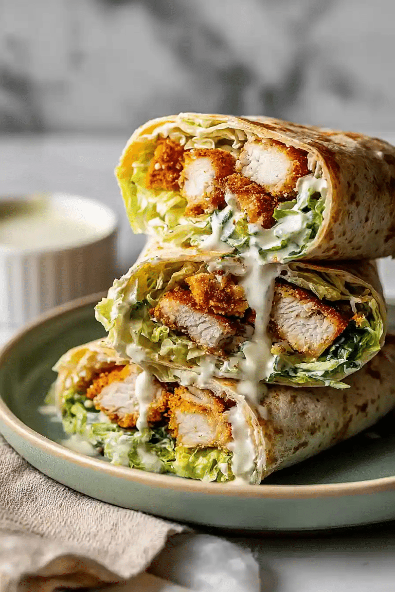 High Protein Chicken Caesar Wrap