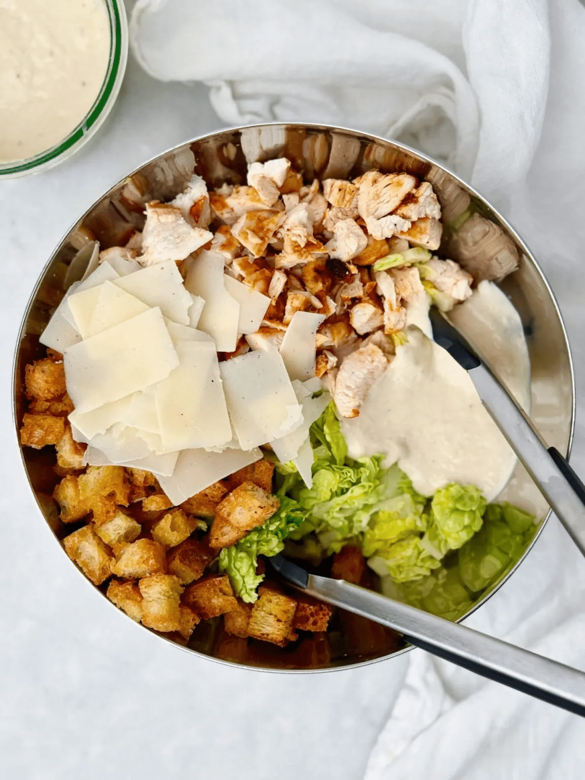 High Protein Chicken Caesar Wrap cooking process — grilling chicken breast and assembling wrap step by step