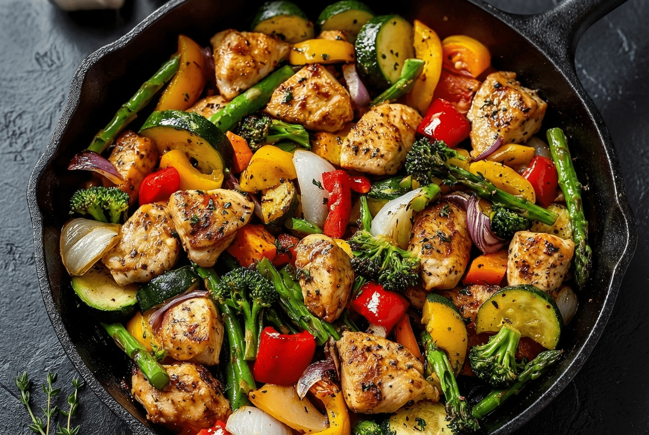 Honey Mustard Chicken and Veggie Skillet